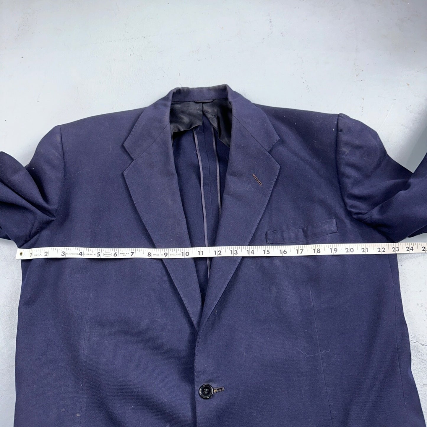 VTG Mens 2 PC Suit 42 Jacket Coat Pants Blue Rockabilly 1950s Thrashed Ripped