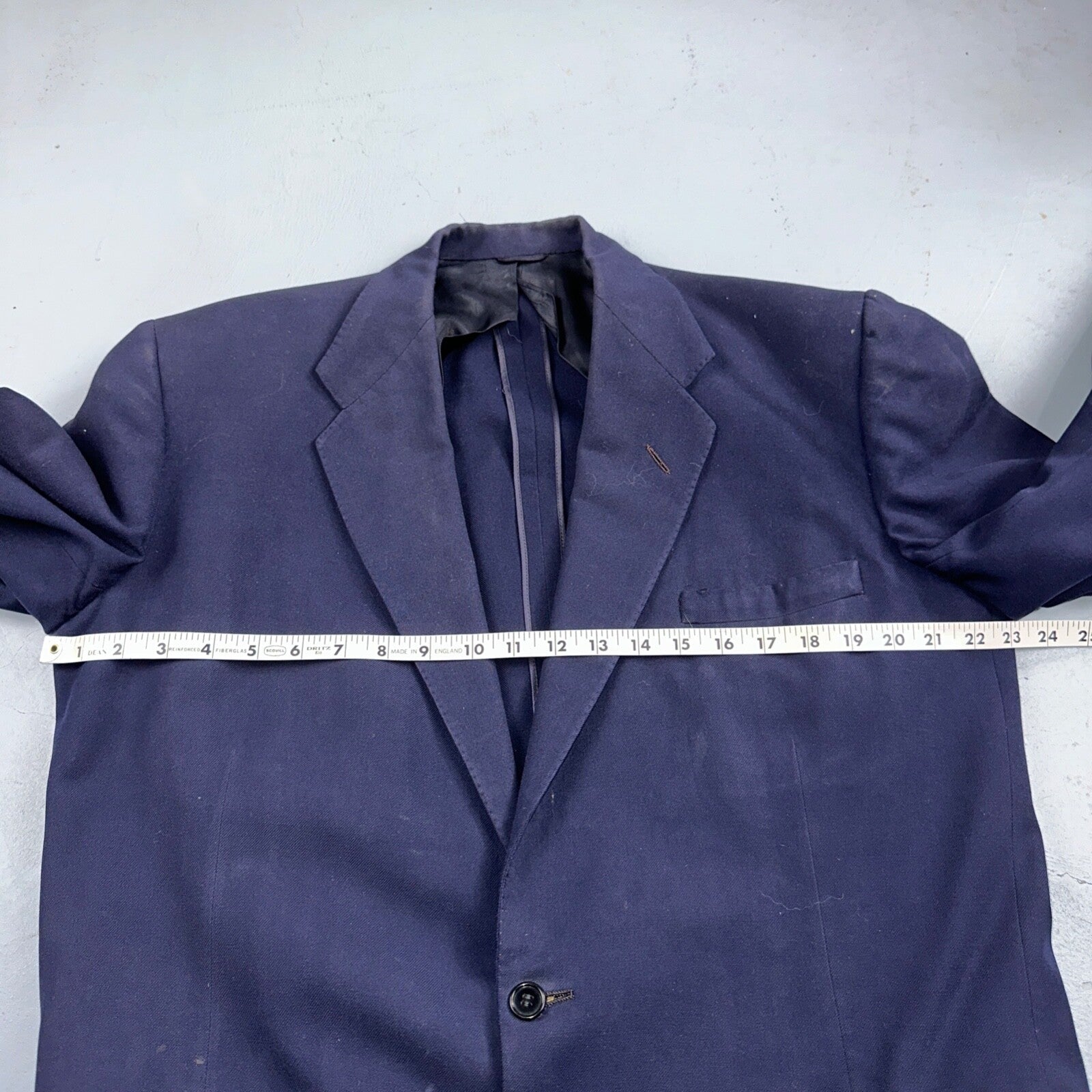 VTG Mens 2 PC Suit 42 Jacket Coat Pants Blue Rockabilly 1950s Thrashed Ripped