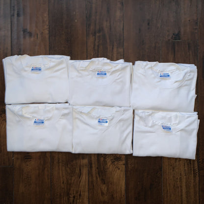 Hanes BLANK Vintage White T Shirt Mens 80s Essential Lot Of 6 Rap Single Stitch
