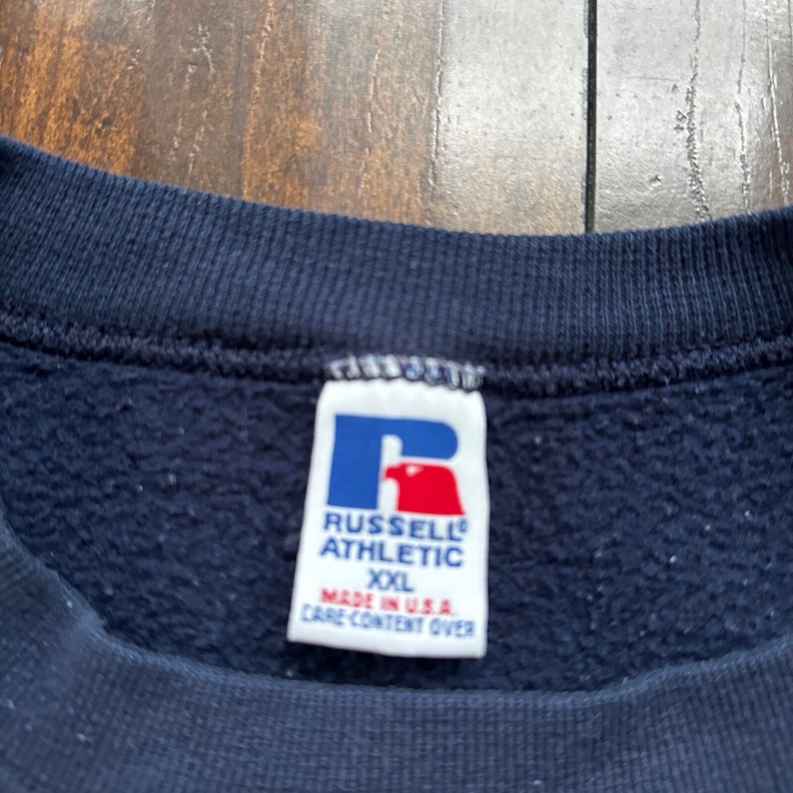 Vintage Russell Athletic Sweatshirt Navy Blue 2XL 90s Kanye V USA Basic Clean