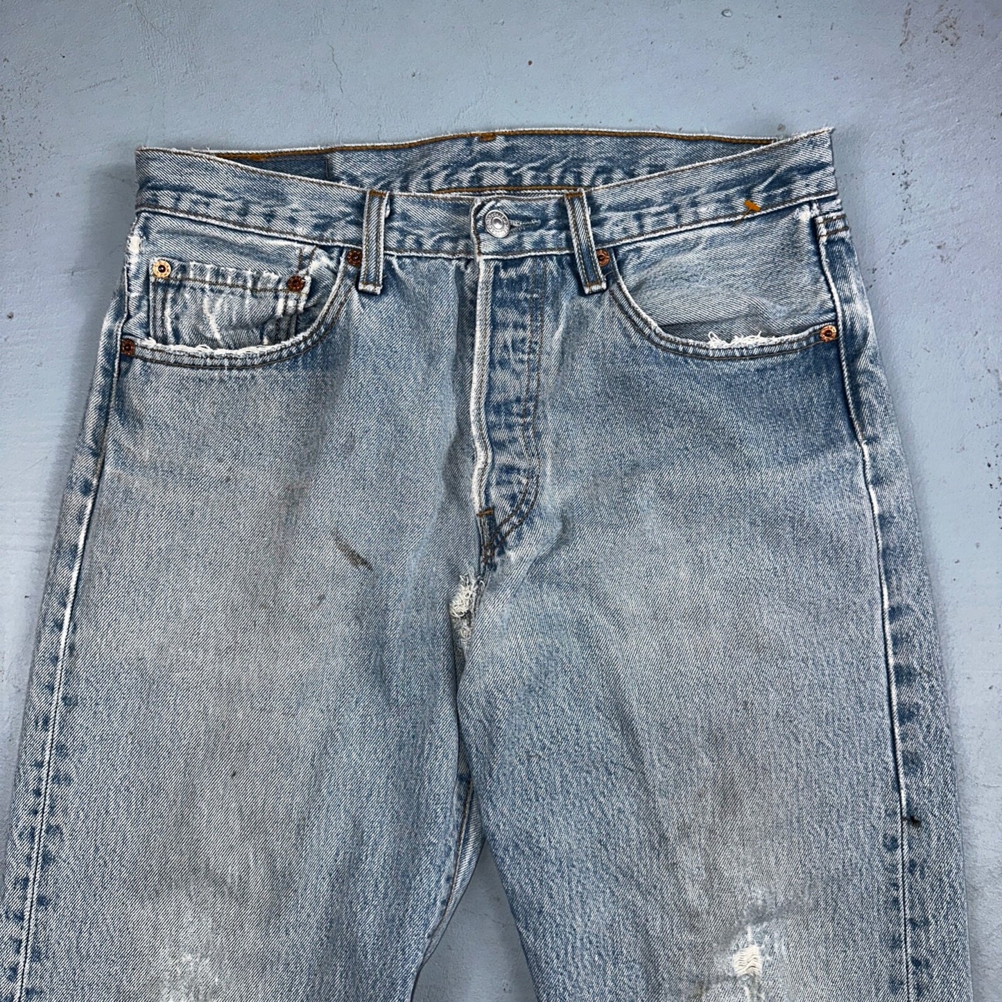 Levis 501 Vintage 90s USA XX Straight Leg Jeans Blue Med Wash 34x36 Act 31x31
