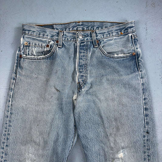 Levis 501 Vintage 90s USA XX Straight Leg Jeans Blue Med Wash 34x36 Act 31x31