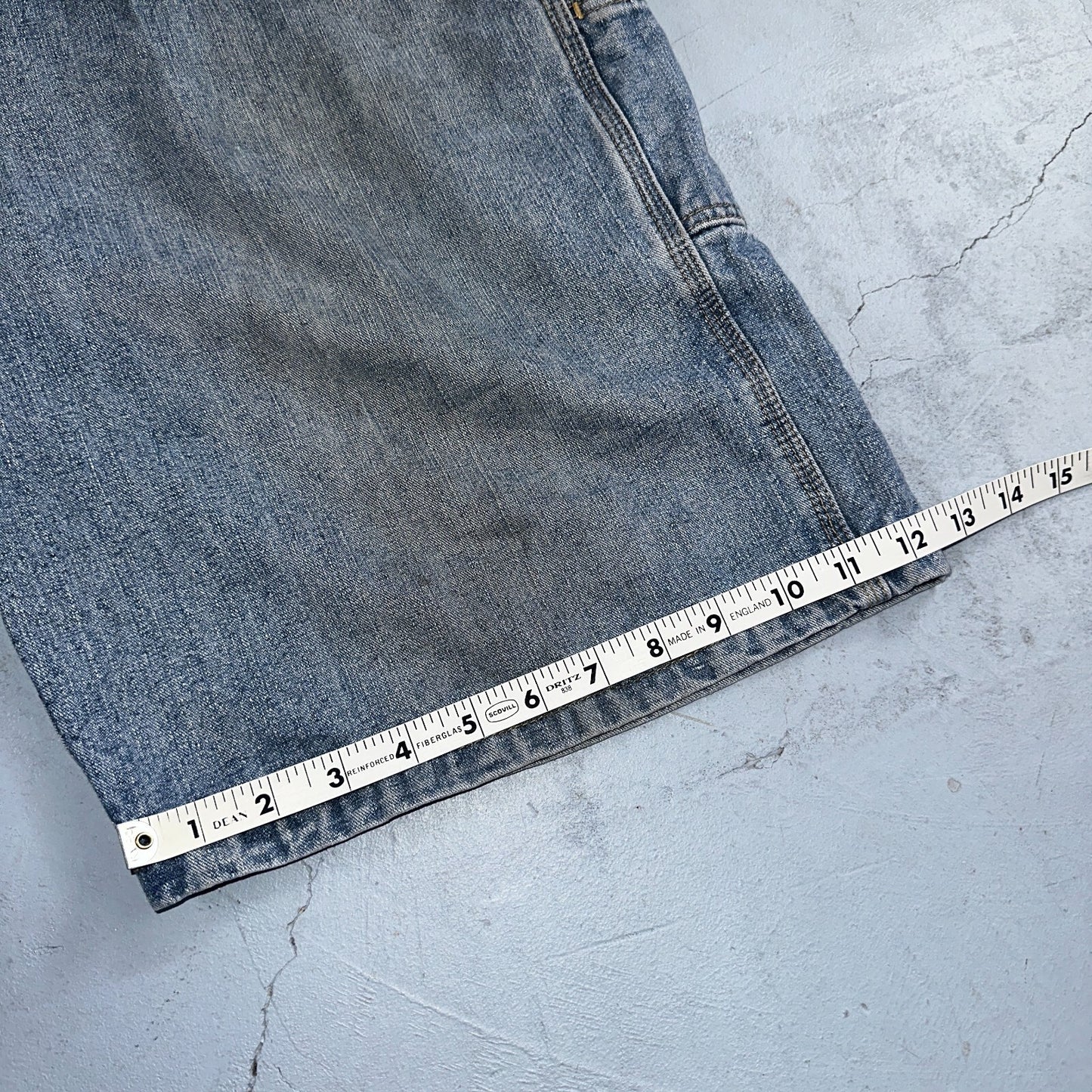 PCI PEAR CONNECTION Kenpa Blue Denim Baggy Skate Cargo Shorts Men Size 38 Y2K