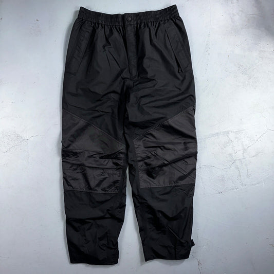 Cabelas Black Lined Mens Pants Rain Pants XL Reg Golf Double Knee Nylon