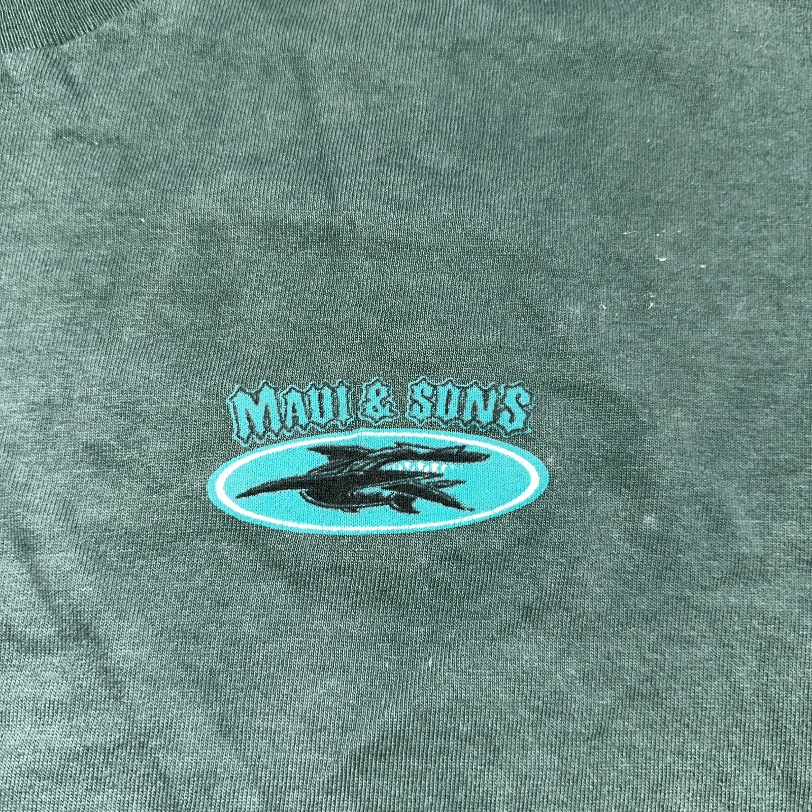 Maui & Sons Shark 90s VTG T Shirt Gameshark Ocean Hawaii USA Single Stitch