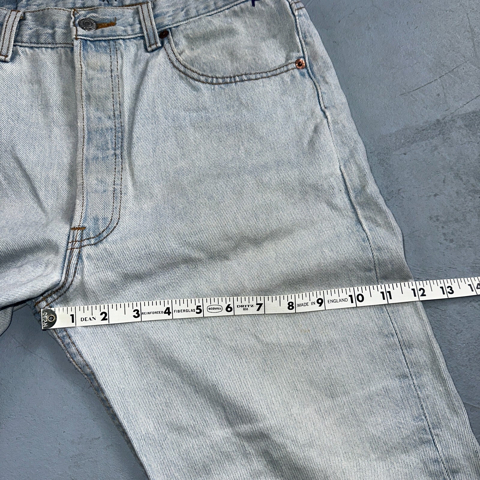 Levis 501 Vintage 90s USA XX Straight Leg Jeans Blue Light Wash 33x30 Act 31x29