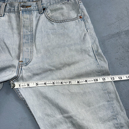 Levis 501 Vintage 90s USA XX Straight Leg Jeans Blue Light Wash 33x30 Act 31x29