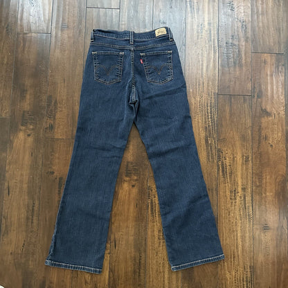 Levis 512 Womens Jeans 6 Blue Slimming Boot Cut Stretch Dark Wash 26x28 Vtg Y2K