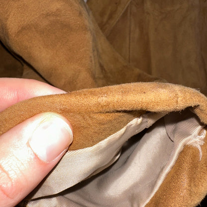 Vintage 50s Pennys Men’s 42L Brown Suede Leather Western Coat Blazer Chore 1950s