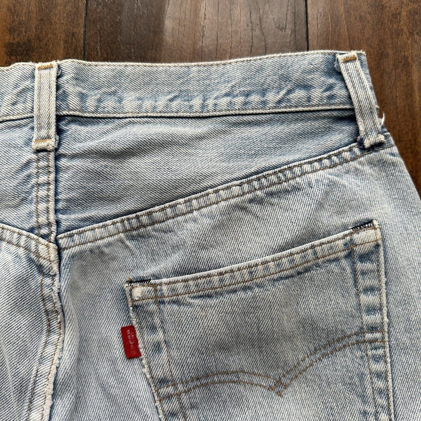 Levis Vintage 80s Redline Selvedge USA 501 XX Jeans Light Wash 33x34 Act 29x29