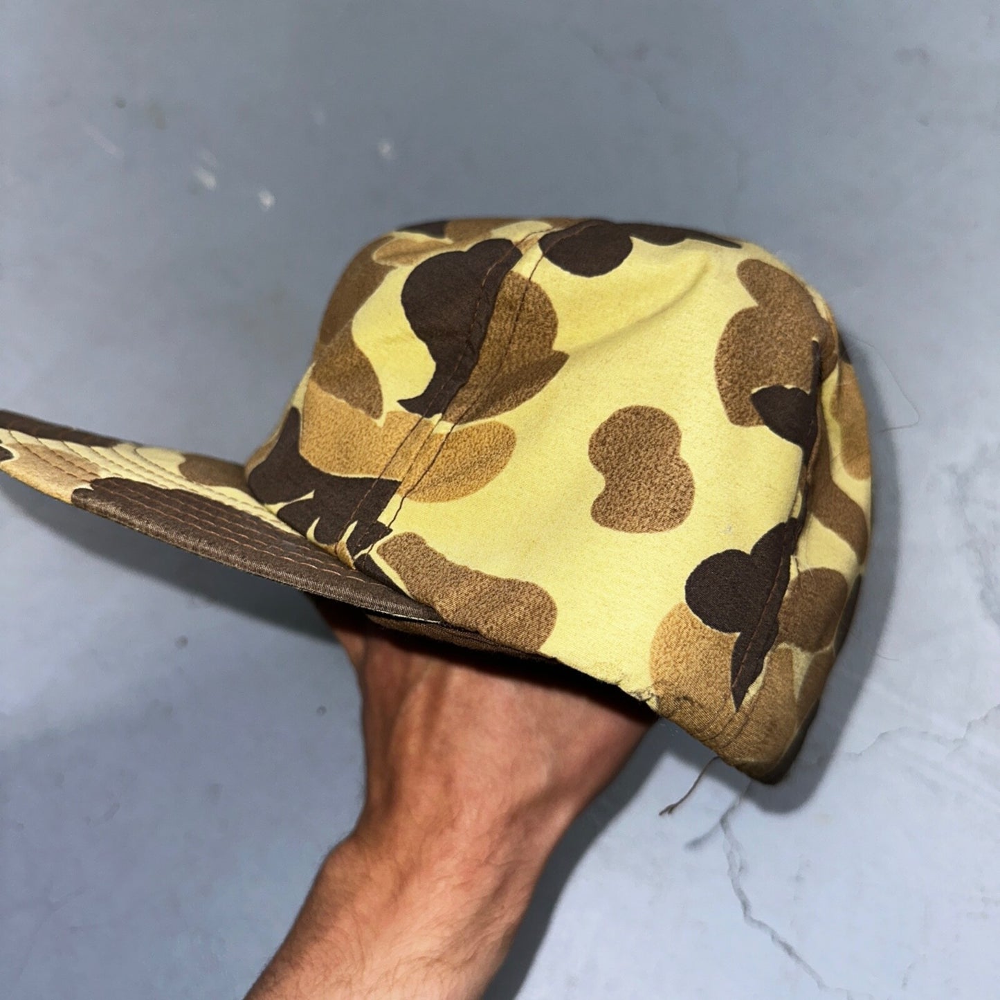 Goretex Duck Camo Hat w/ Earflaps Cap Dunn Large VTG Hunting Thinsulate 90s