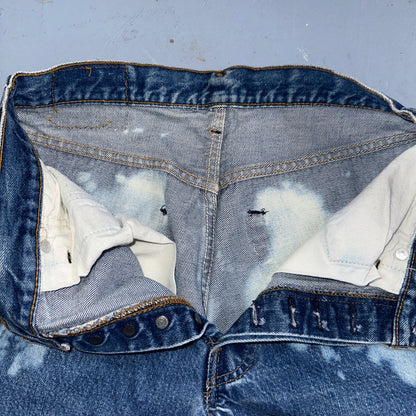Levis 501 Vintage 80s Redline Selvedge USA XX Jeans Bleach Wash 30x34 Act 28x30
