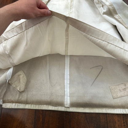 VTG White Leather Western Rancher Jacket 1960s Rockabilly Unisex 60s 50s Button