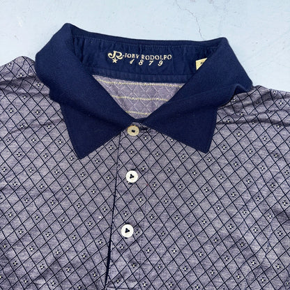 Joey Rodolfo 1879 Men's 2XL Short Sleeve Royal Blue Hokulia Striped Golf Shirt