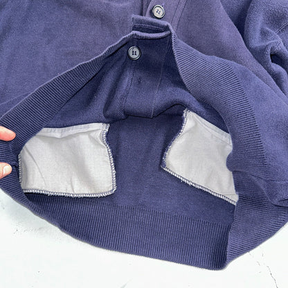 Vintage 70s Robert Bruce Cardigan Sweater Adult XL Navy Grandpa Grunge Faded