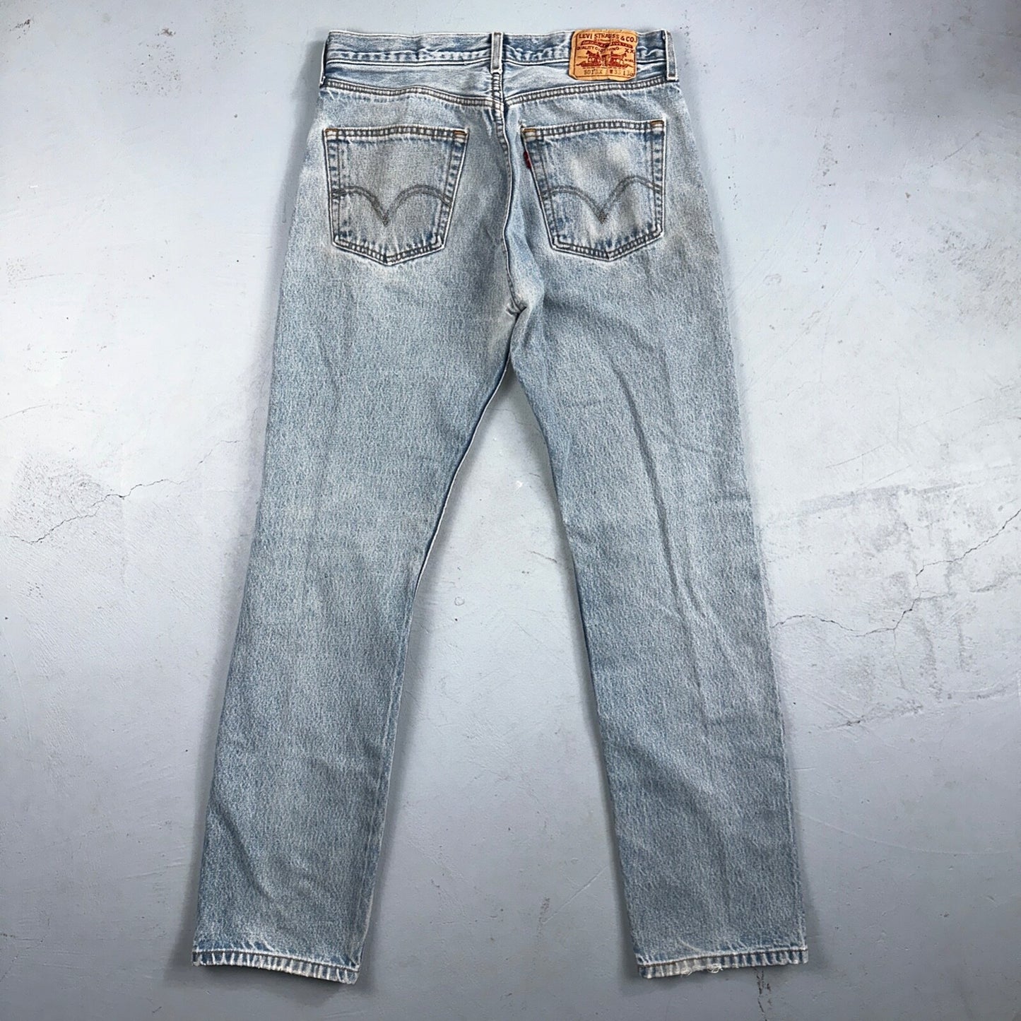 Levis 501 Vintage Y2K XX Straight Leg Jeans 33x36 Light Wash 2000s Act 31x31