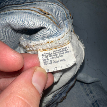 Levis 501 Vintage 80s Redline Selvedge USA XX Jeans Light Wash 27x34 Act 25x29