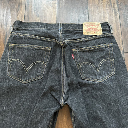 Levis 501 Vintage Y2K Straight Leg XX 2000s Jeans 32x29 Black Wash 35x32
