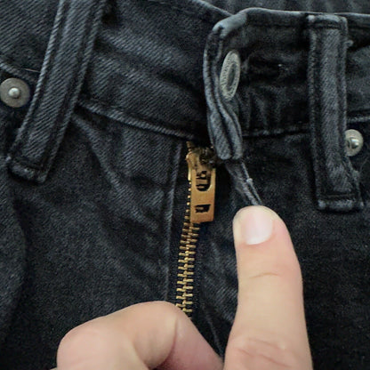 Levis 514 Straight Leg Jeans Men's 33x32 Mid Rise Slim Denim Black 30x29 Vtg