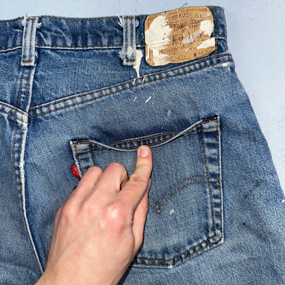 Levis 501 Vintage 80s USA XX Straight Leg Jeans Blue 20502 Paint 34x32 Act 32x30