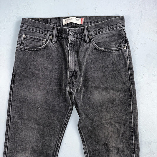 Levis 505 Vintage Y2K Straight Leg XX 2000s Jeans 32x30 Black Light Wash 31x29