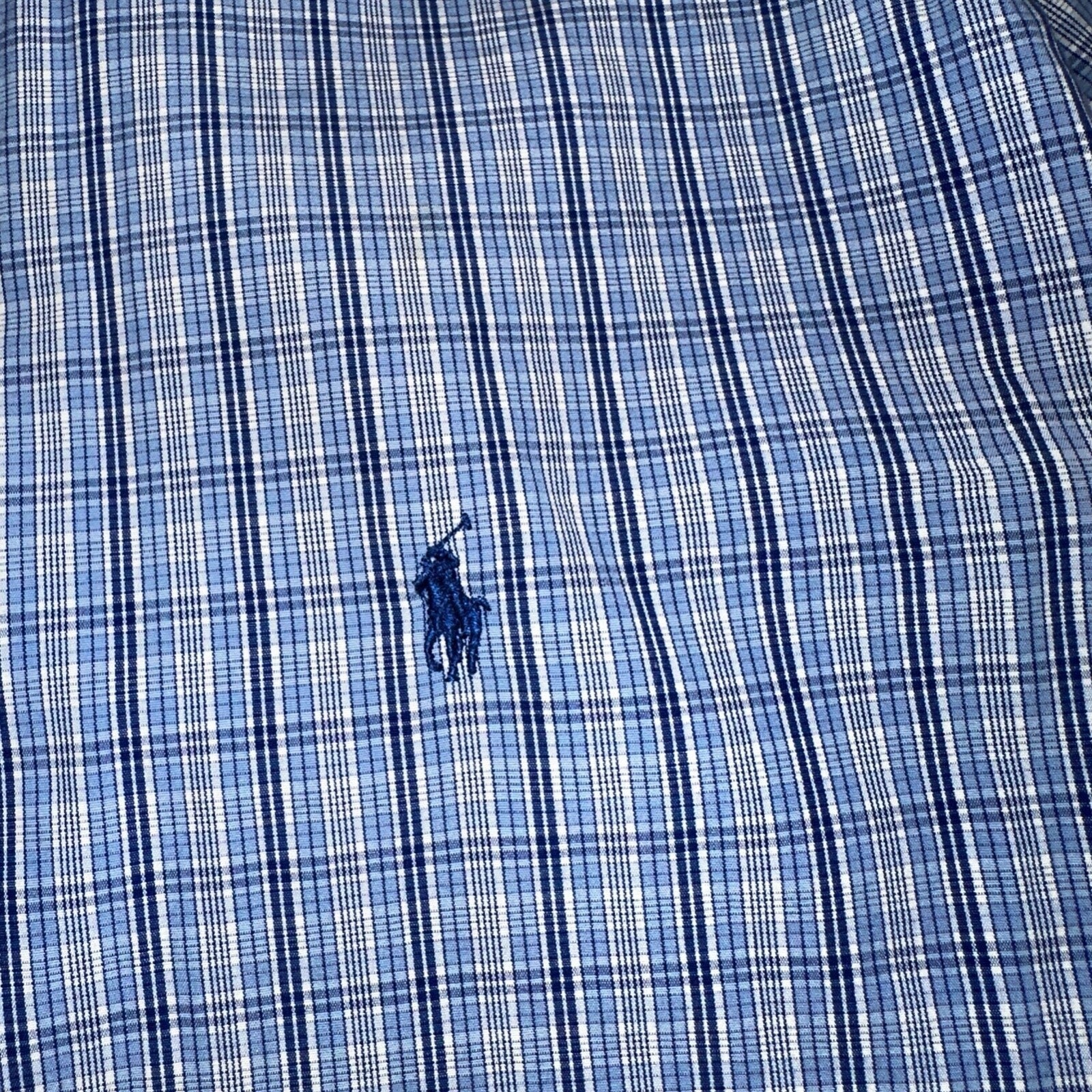 Ralph Lauren Polo VTG Button Down Shirt Men's M Blue Plaid Blake Two-Ply