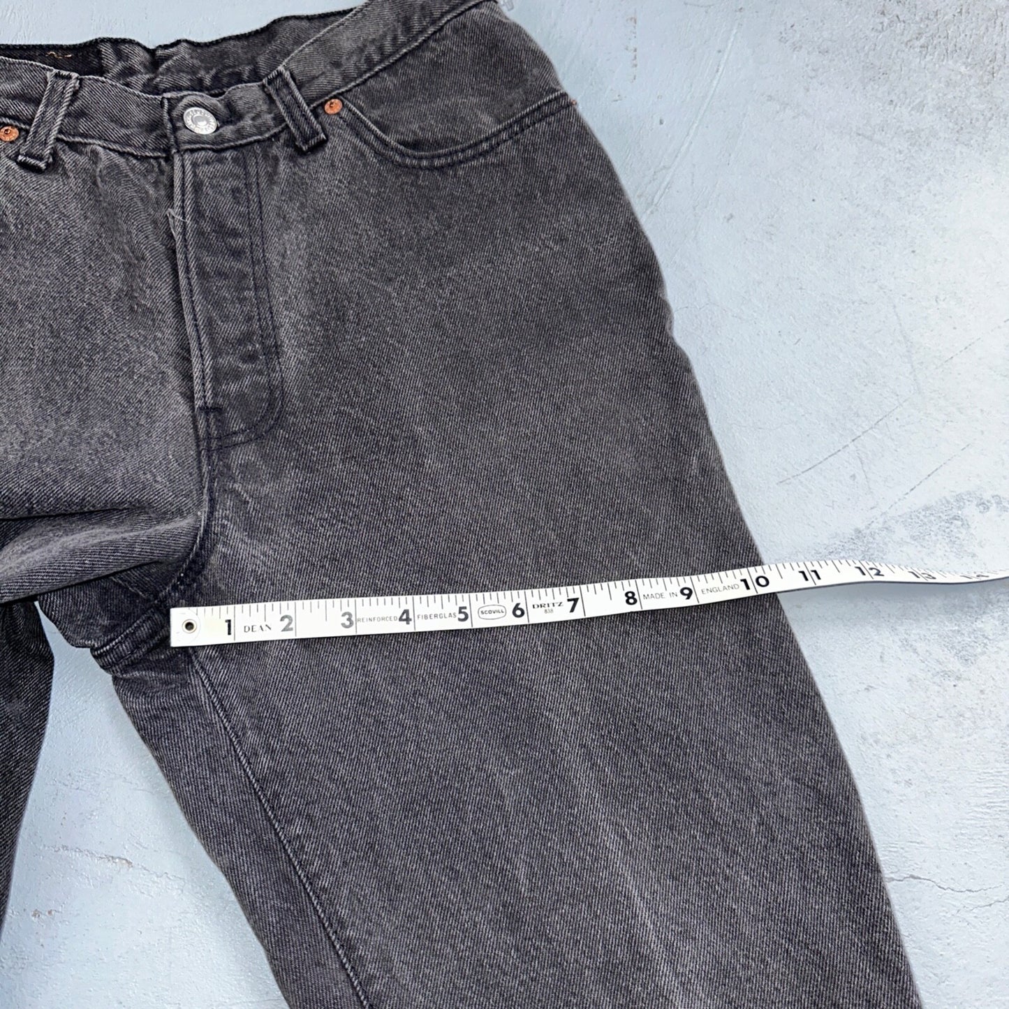 Levis 501 Vintage 90s USA XX Straight Leg Jeans Black Wash 11 Act Altered 27x26