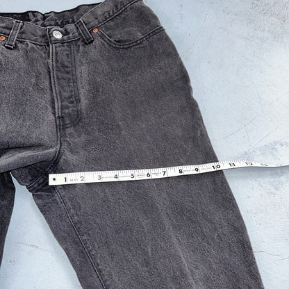 Levis 501 Vintage 90s USA XX Straight Leg Jeans Black Wash 11 Act Altered 27x26