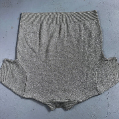 BFA Classics Womens Knit Short Sleeve Sweater Size Small Silver Sparkly Cute