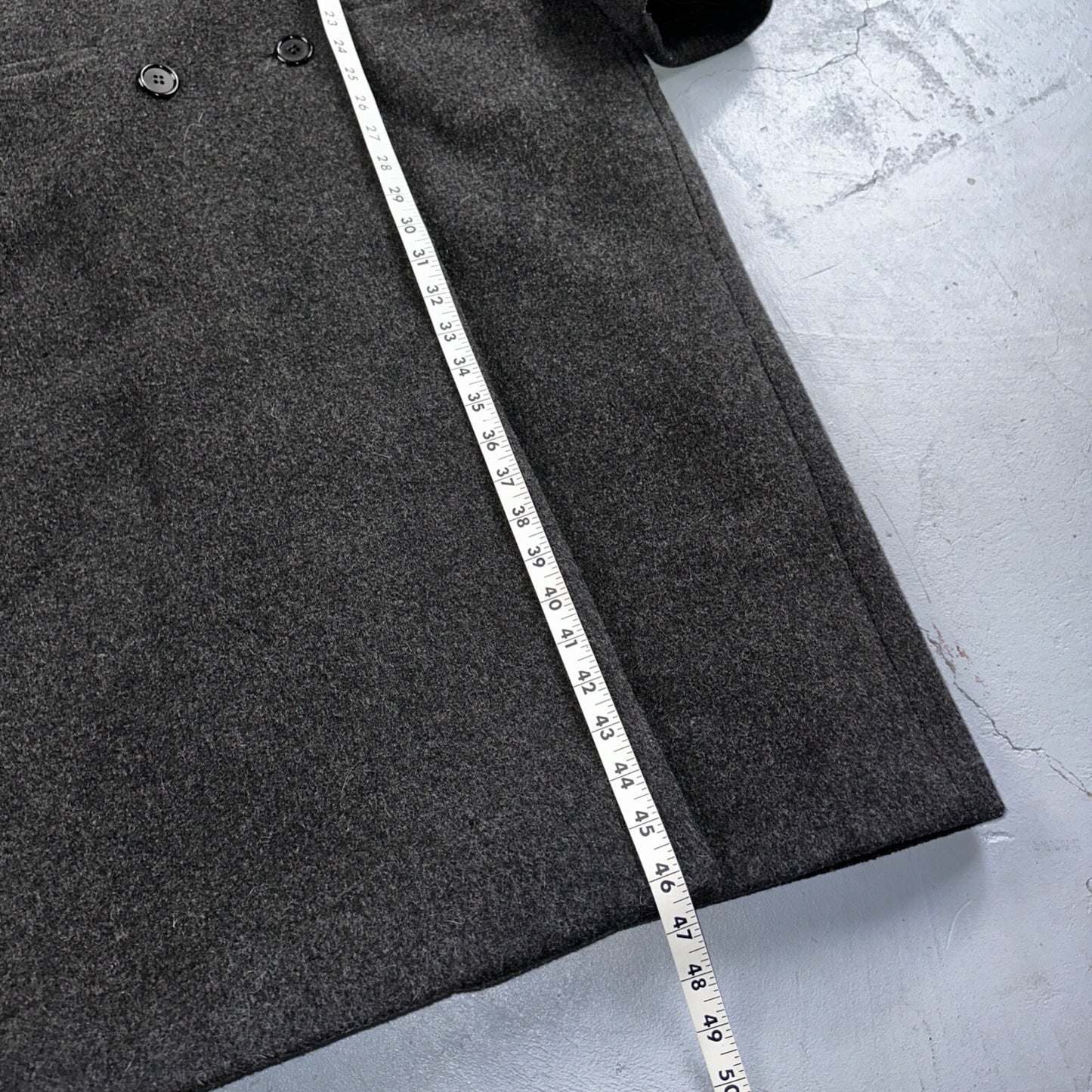 VTG Pavilion Petite Gray Coat  Womens  Double Breasted Long Trench Overcoat Sz L