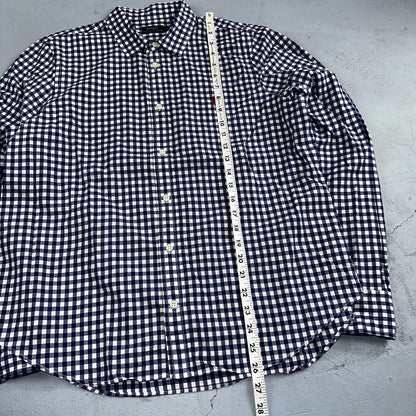 Ralph Lauren Boys XL Blue Gingham Check Long Sleeve Shirt 100% Cotton Polo