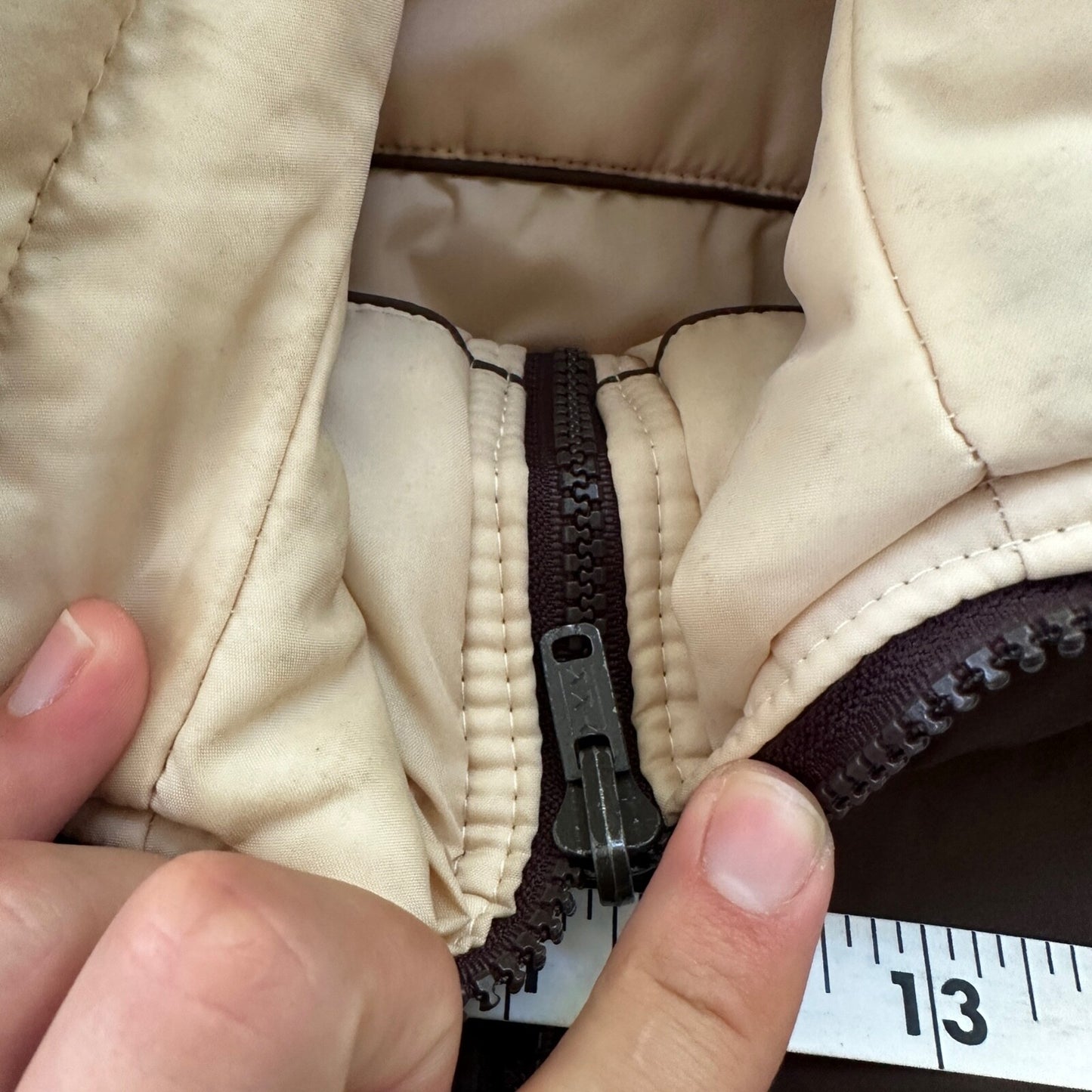 VTG Reversible Ocean Pacific Brown Insulated Puffer Jacket Double Sided 70s 80s