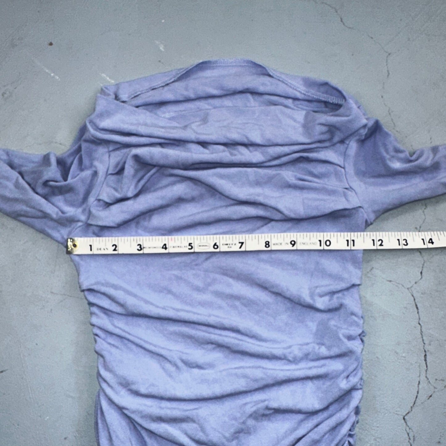 Rayon Blouse Womens S Purple Off Shoulder Crinkle Top Mesh Ruched Y2K