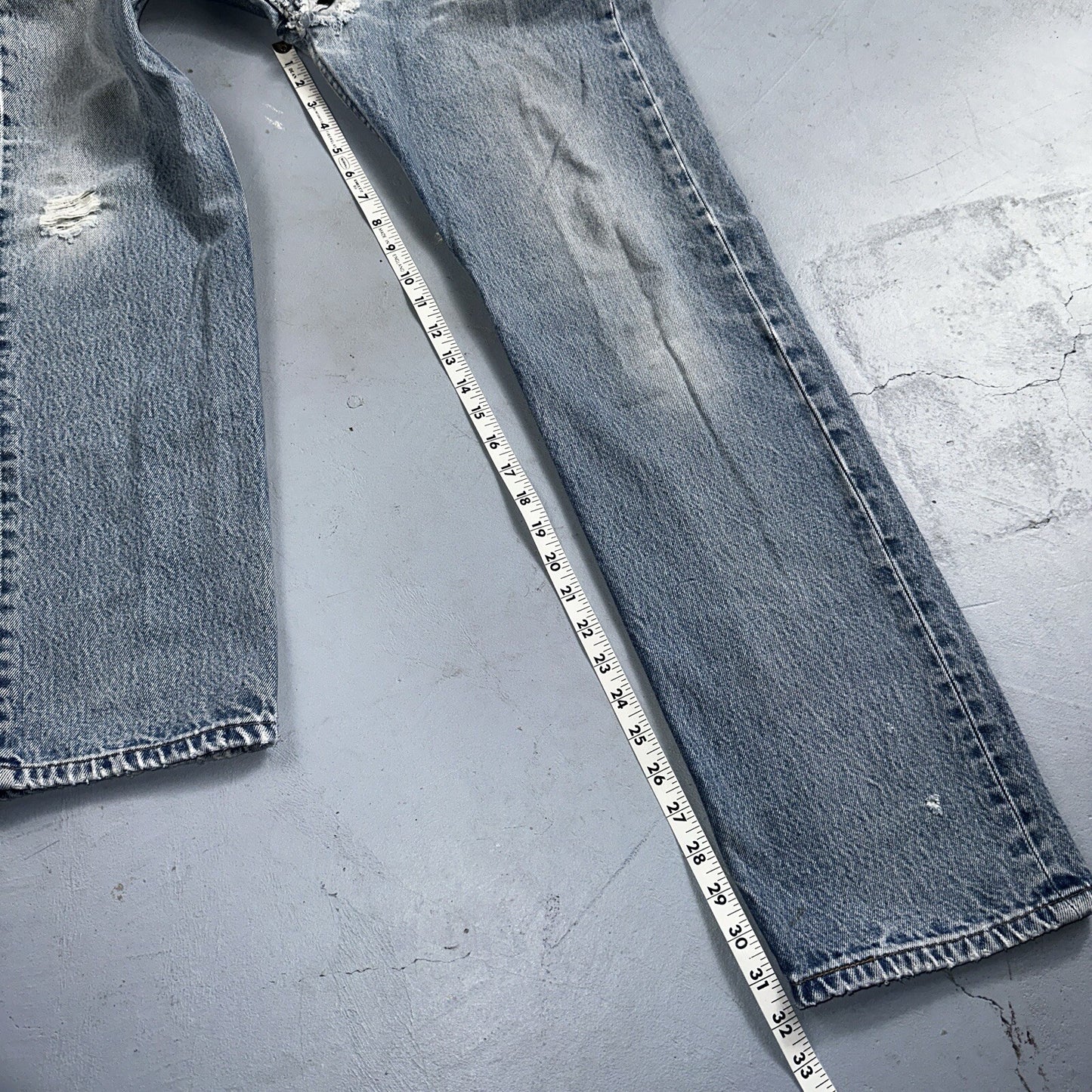 Levis 501 Vintage 90s XX Straight Leg Mexico Jeans 34x36 Light Wash Act 31x32