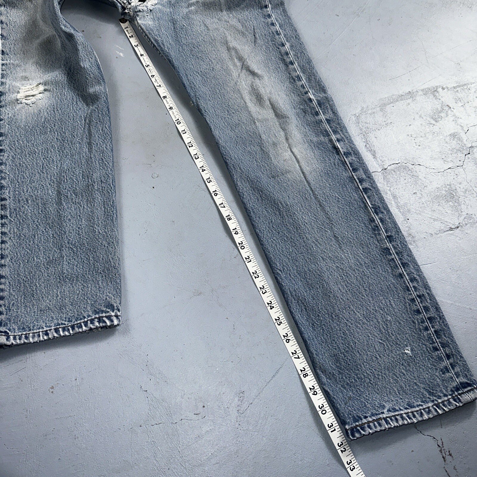 Levis 501 Vintage 90s XX Straight Leg Mexico Jeans 34x36 Light Wash Act 31x32