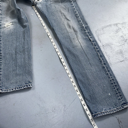 Levis 501 Vintage 90s XX Straight Leg Mexico Jeans 34x36 Light Wash Act 31x32