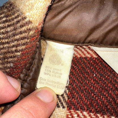 Vintage 70s Woolrich Heavy Thick Wool Plaid Brown Red Shirt Jacket XL 1970s