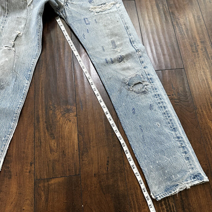 Levis Vintage 80s Redline Selvedge USA 501 XX Jeans 66 70s Light 30x36 Act 27x30