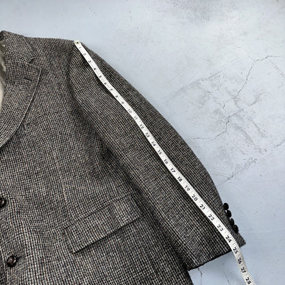 Norm Thompson VTG 80s Harris Tweed Preppy Wool Herringbone Blazer Jacket 42