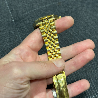 Vintage Netec Womens Gold Tone Watch Needs Battery Japan Movement Quartz