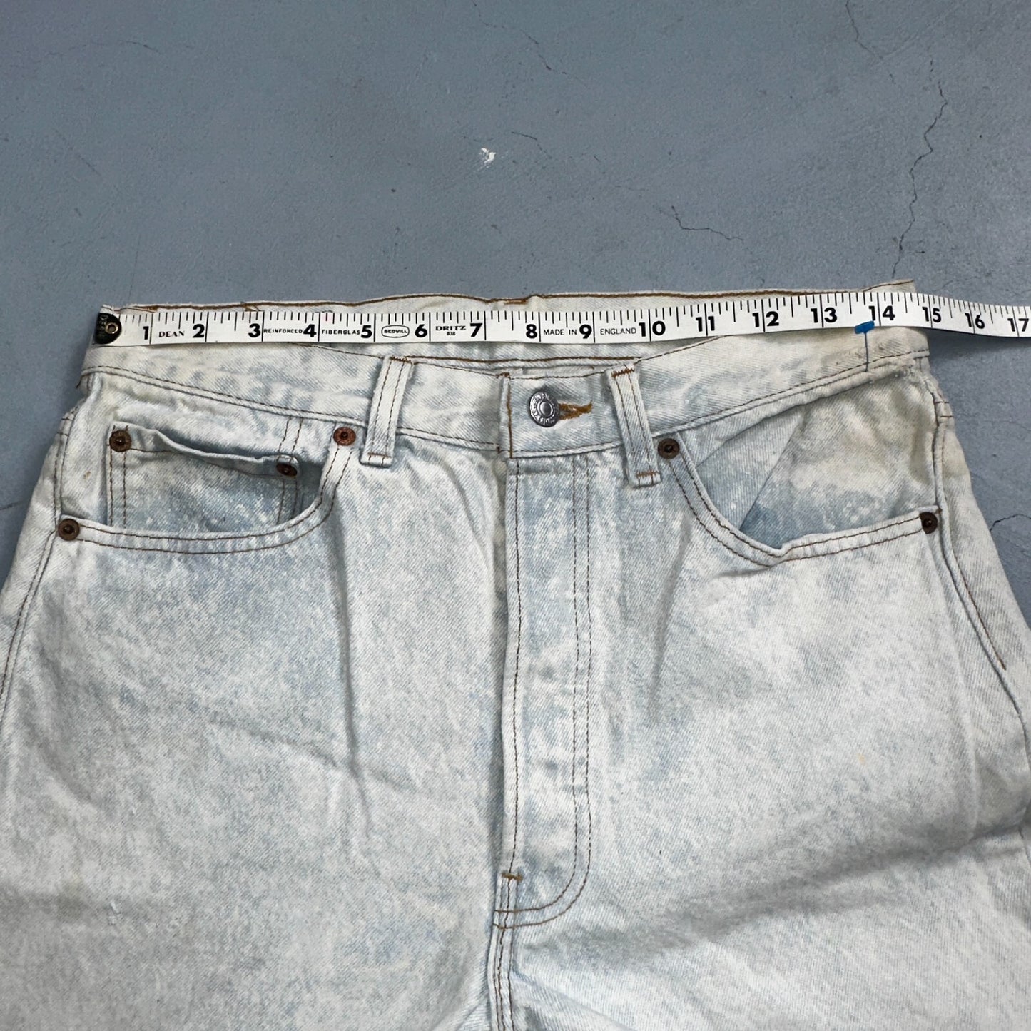 Levis 501 Vintage 90s USA XX Straight Leg Jeans 32x34 Blue Light Wash Act 29x32