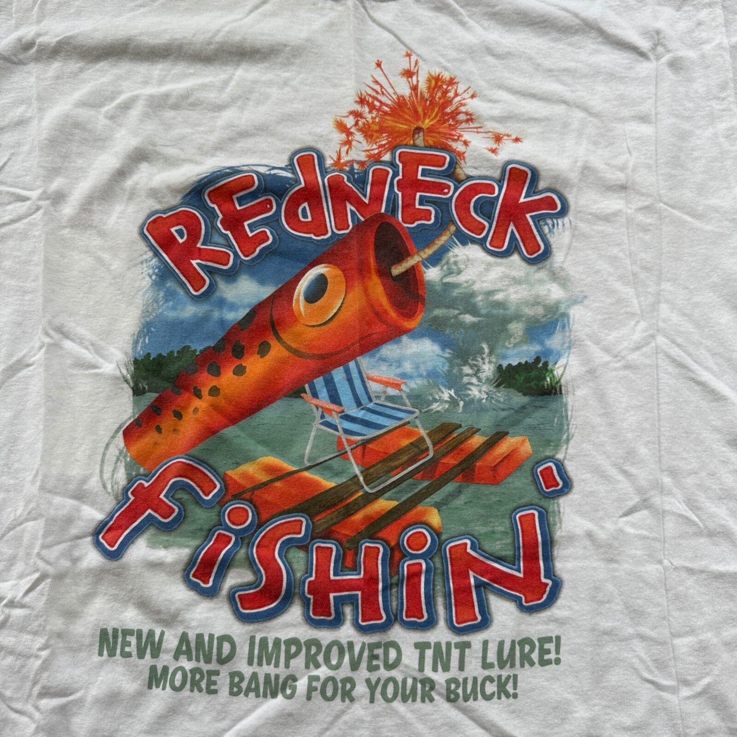 Redneck Fishing Funny Humor Vintage Style T Shirt Hunting American Laugh