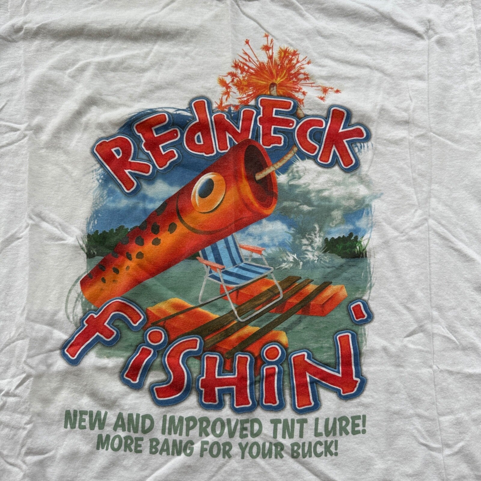 Redneck Fishing Funny Humor Vintage Style T Shirt Hunting American Laugh