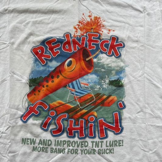 Redneck Fishing Funny Humor Vintage Style T Shirt Hunting American Laugh
