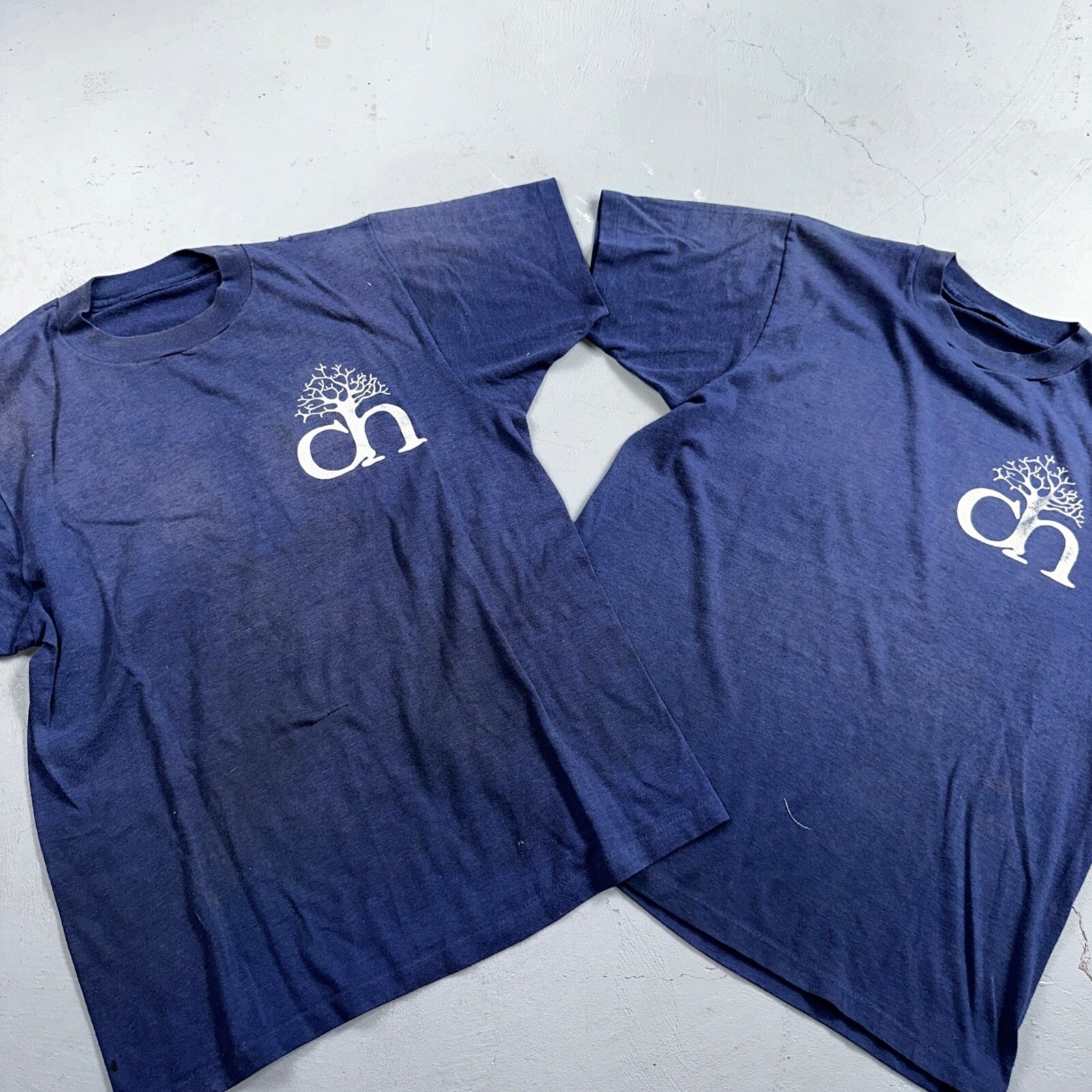 Holmstorm Tree Service Lot of 2 VTG T Shirt 1980s 80s Single Stitch Oregon Navy