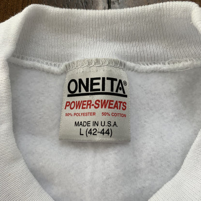 Oneita BLANK Vintage White Sweatshirt 90s Essential Lot Rap T Shirt Rare Jumper