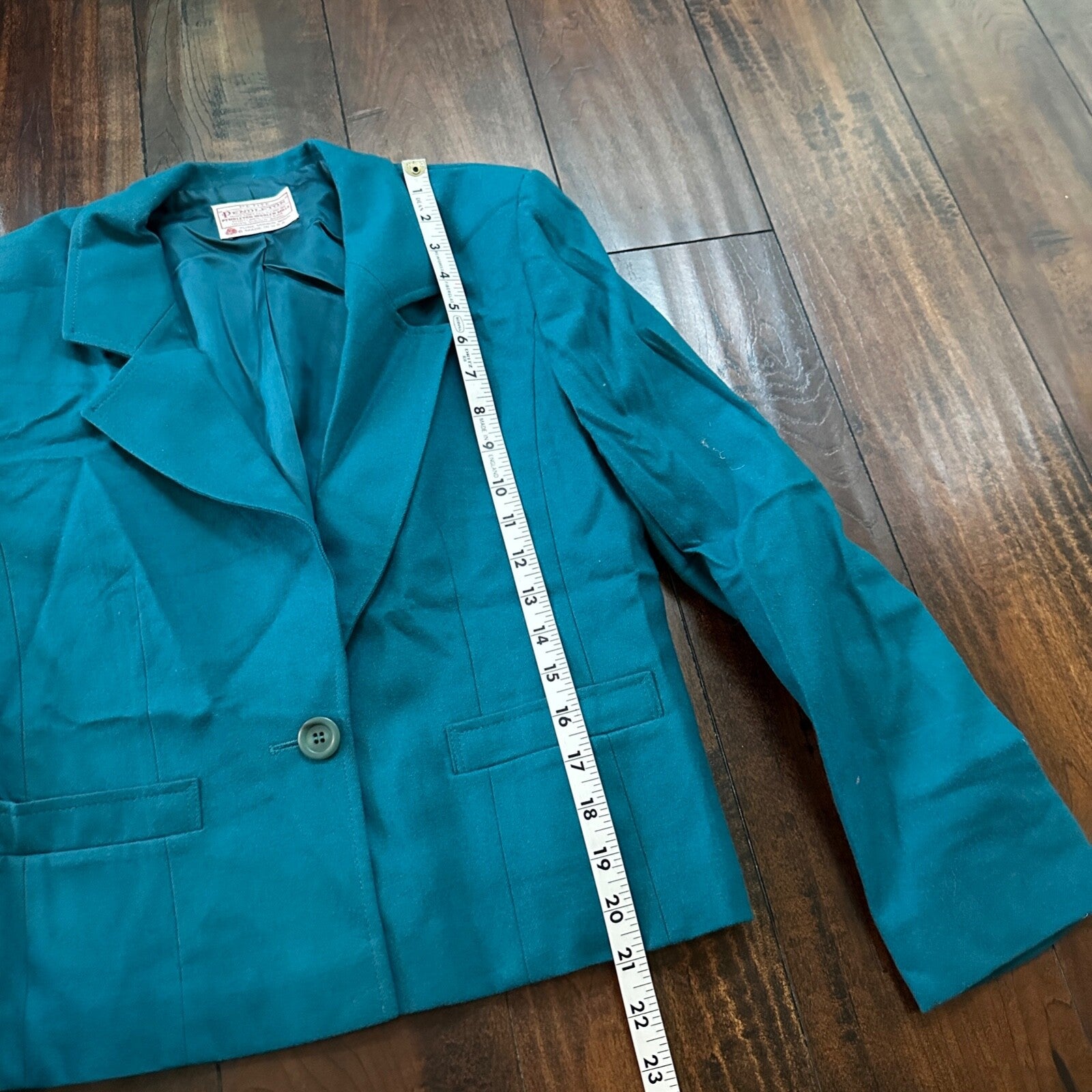 VTG Pendleton Women’s 100% Virgin Wool Green Blazer Jacket USA Size 6 80s