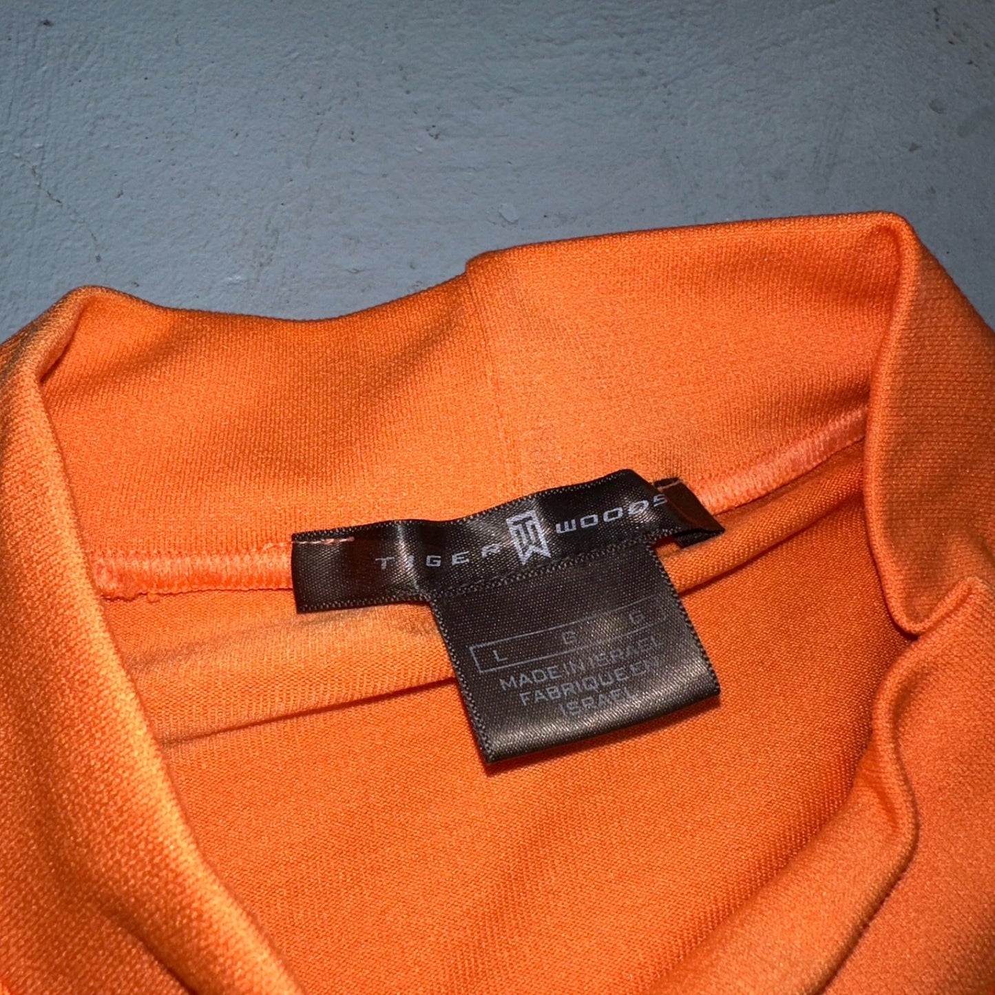 Nike Tiger Woods Polo Shirt Mens L Golf TW Performance Sun Orange VTG 90s Y2K