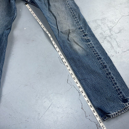 Levis 501 Vintage 90s Y2K XX Straight Leg Jeans Blue Med Wash 34x38 Act 31x32