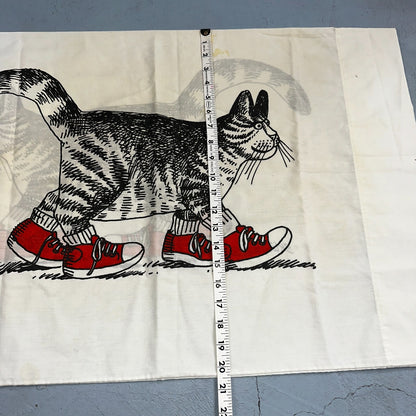 Vintage Burlington B KLIBAN CAT with red Sneakers Standard Pillowcase USA